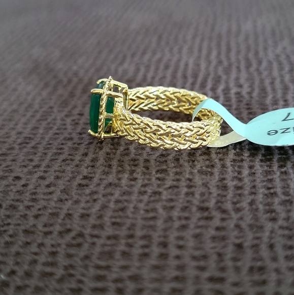 ✨️HP✨️ Gemolio Faceted Deep Green💚 Chalcedony Ring💍 - NWT - Picture 10 of 16